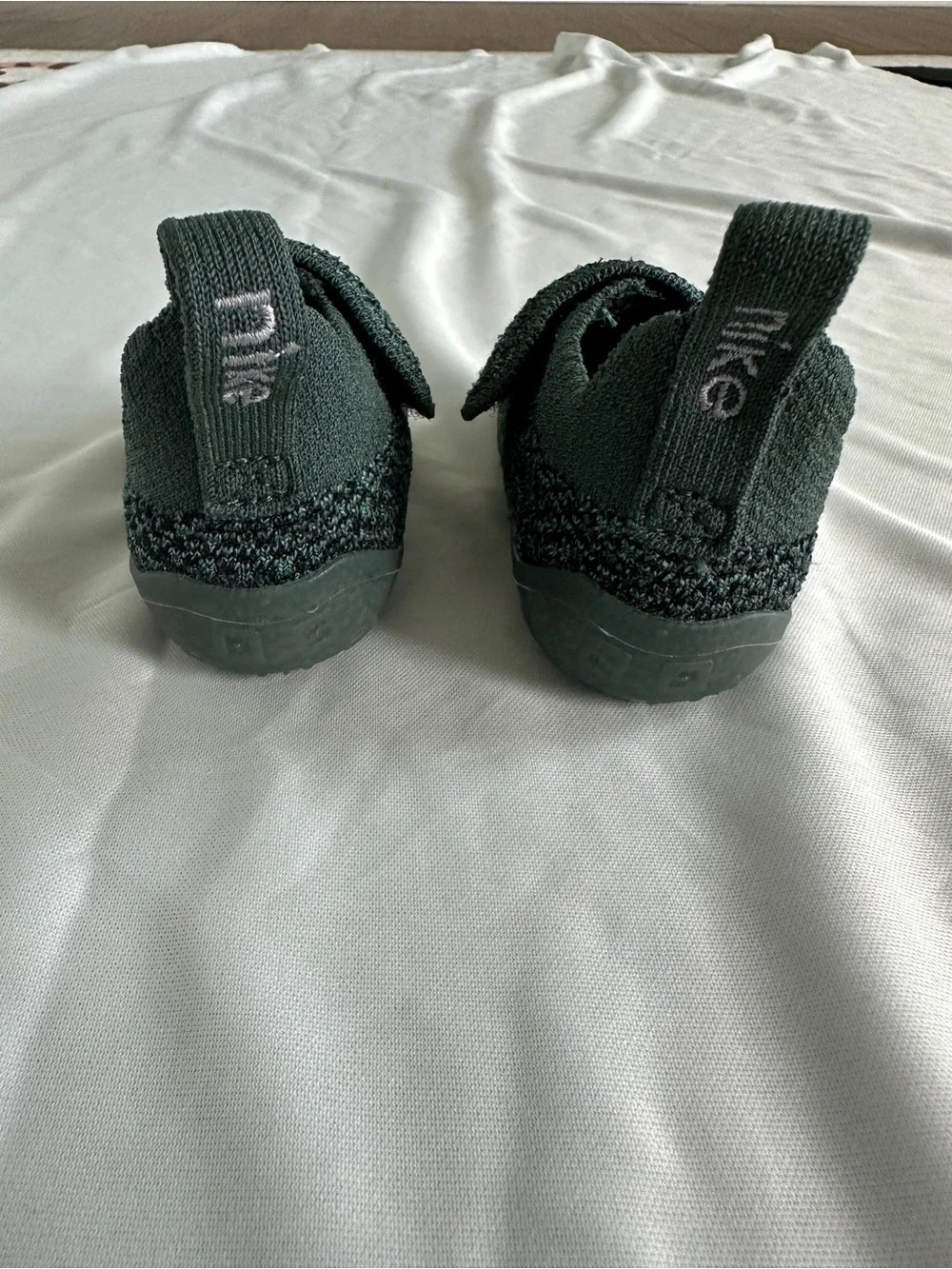 Nike Kids Green Knit Slip-On Shoes with White Swoosh